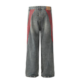 Striped Flame Red Jeans